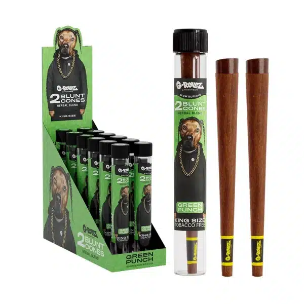 G-Rollz The Dog 2x Terpene Infused KS Herbal Blunt Cones - Green Punch